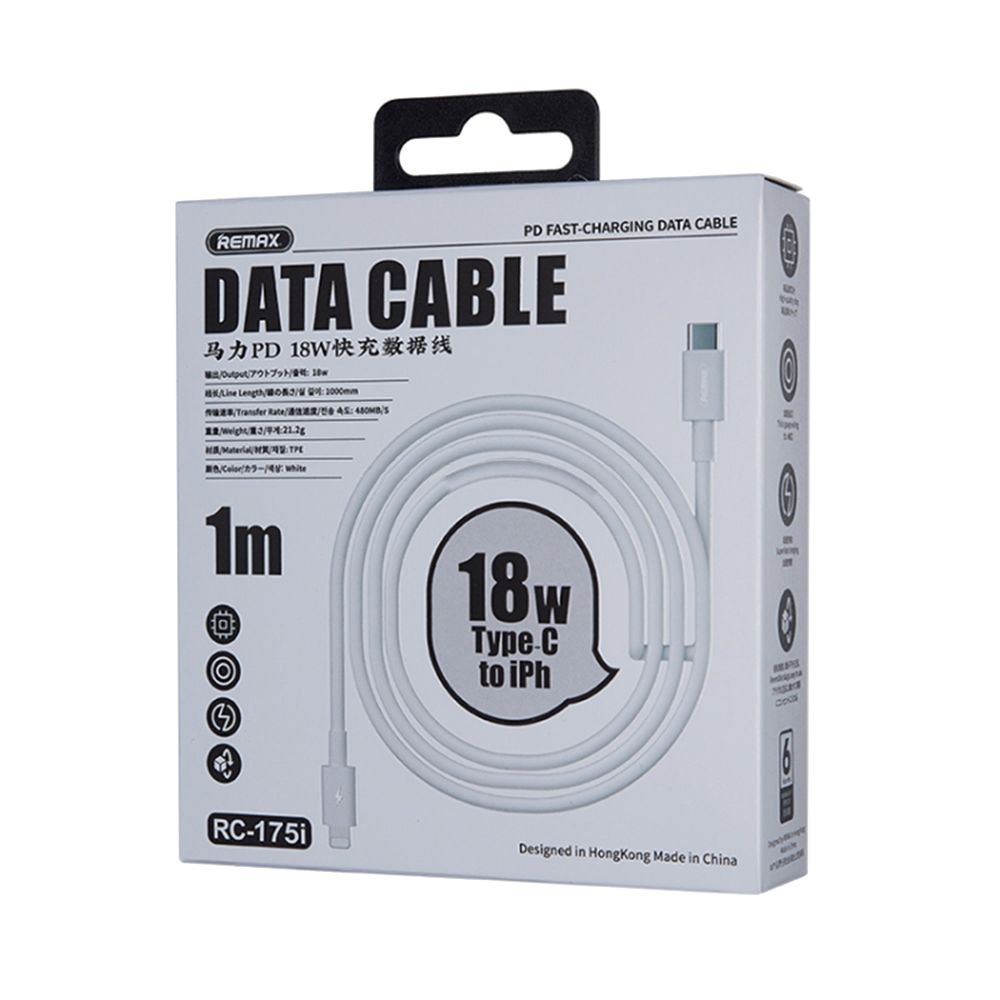 Καλώδιο Remax RC-175i Marlik Series PD30W|Fast Charge Type-C to Lightning 1m Λευκό