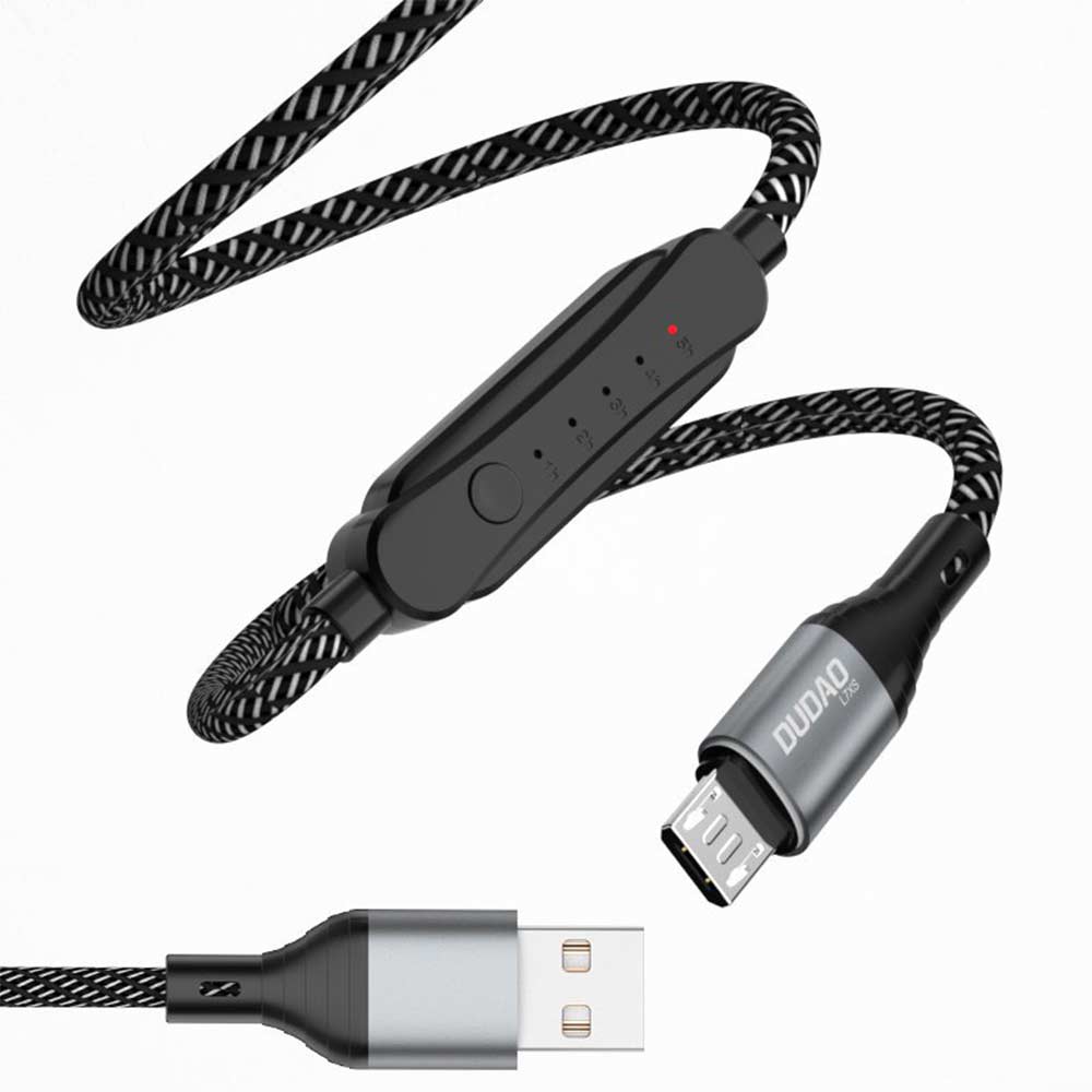 Καλώδιο Dudao Micro Usb με Χρονοδιακόπτη 5Α 1m Μαύρο