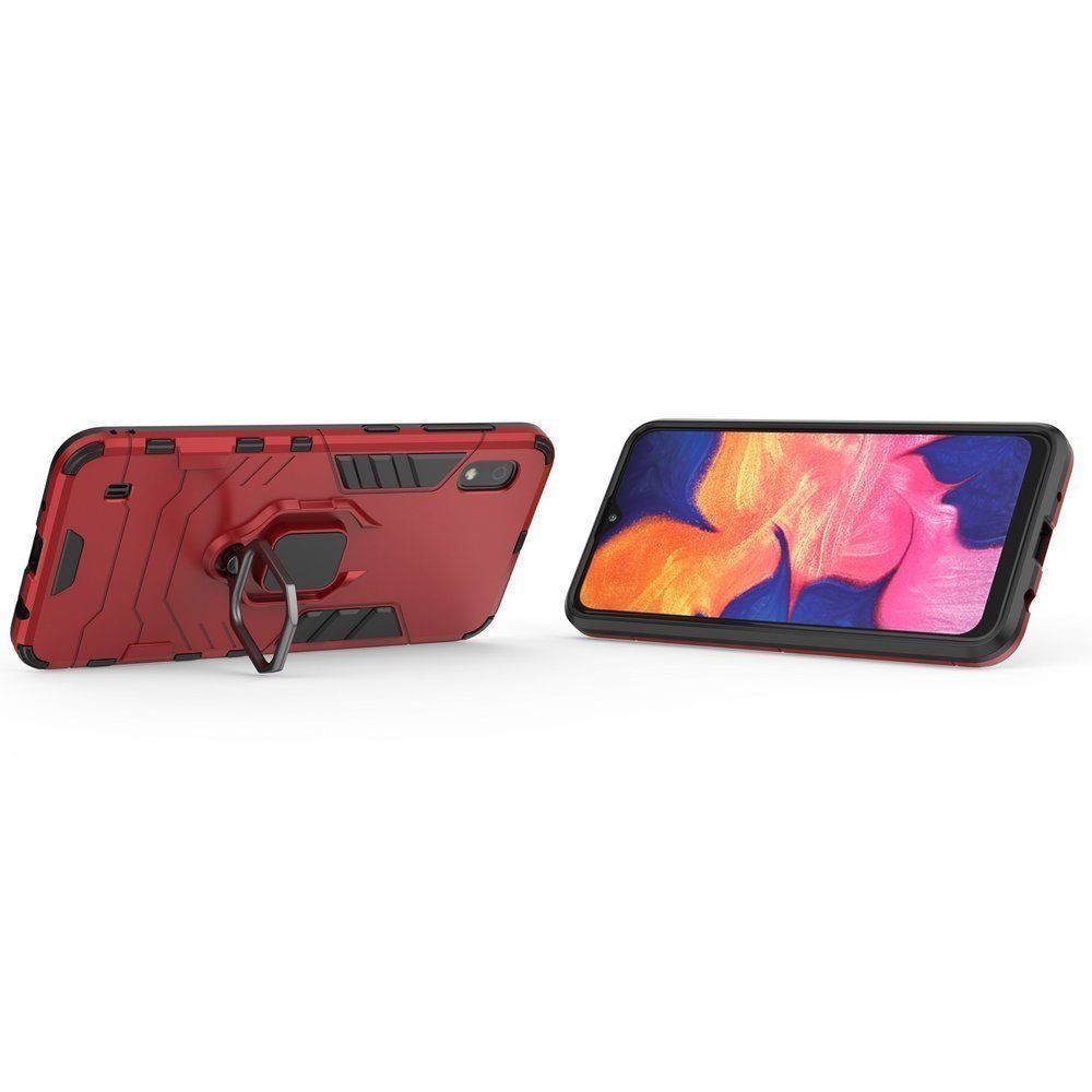 Ring Armor Kickstand magnetic car holder Samsung Galaxy A10 Κόκκινο