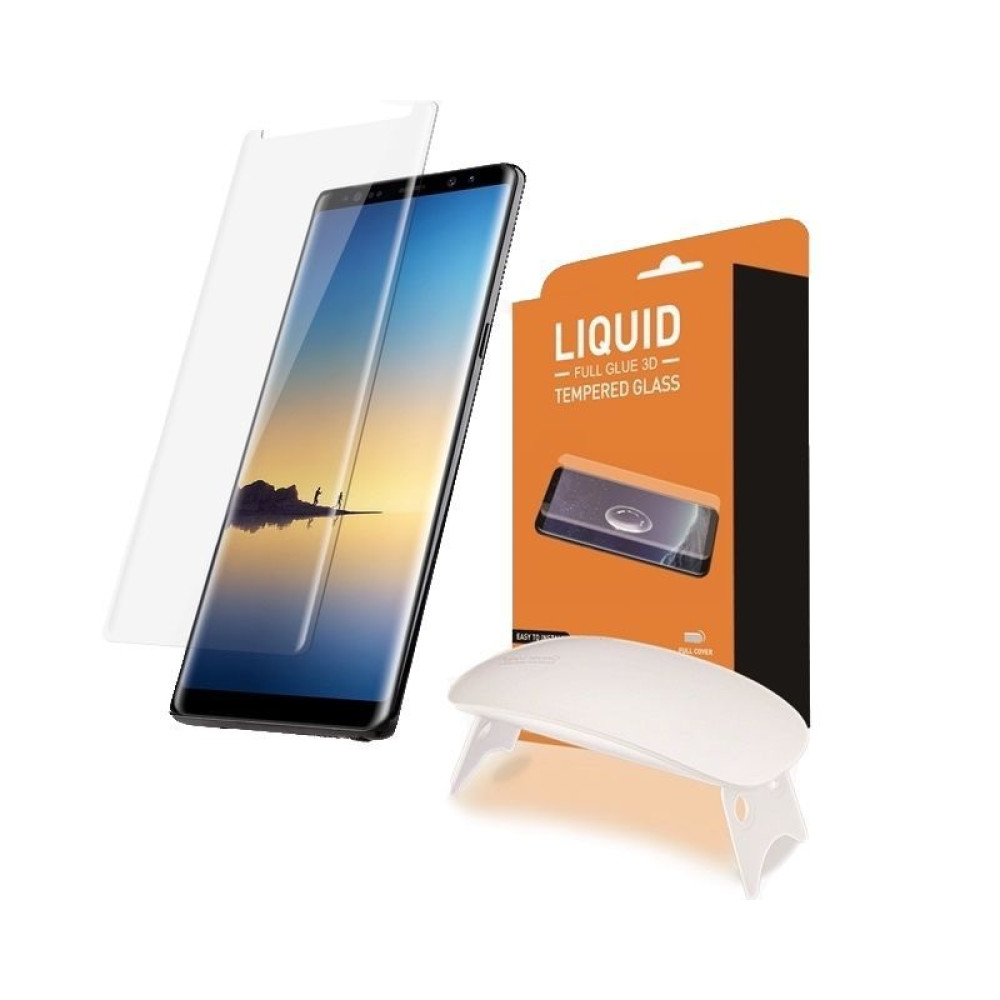 T-MAX UV Glass Samsung + Λάμπα UV Galaxy Note 8 Διάφανο