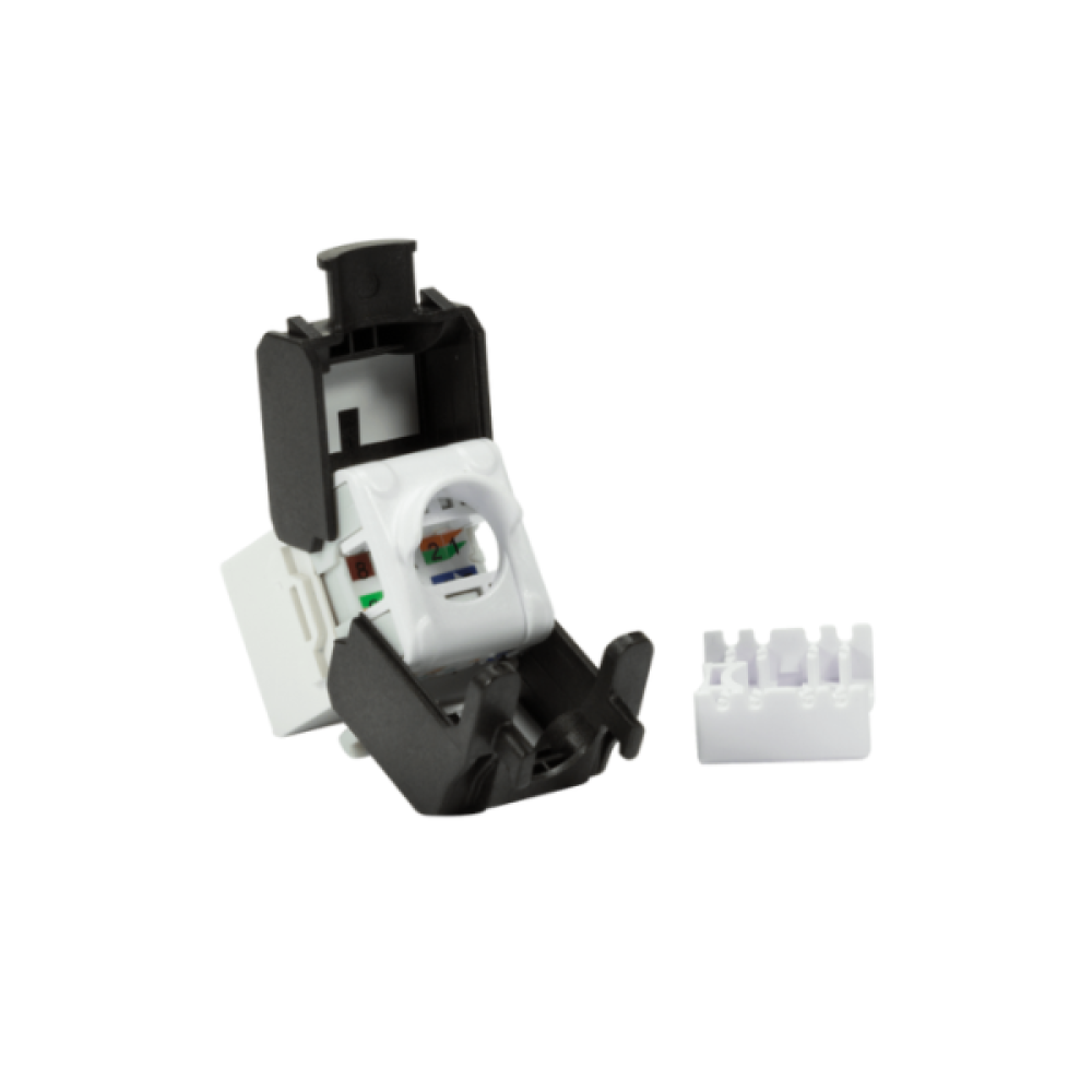 Keystone Jack RJ45 Utp Cat6A Tooless 180° Μαύρο