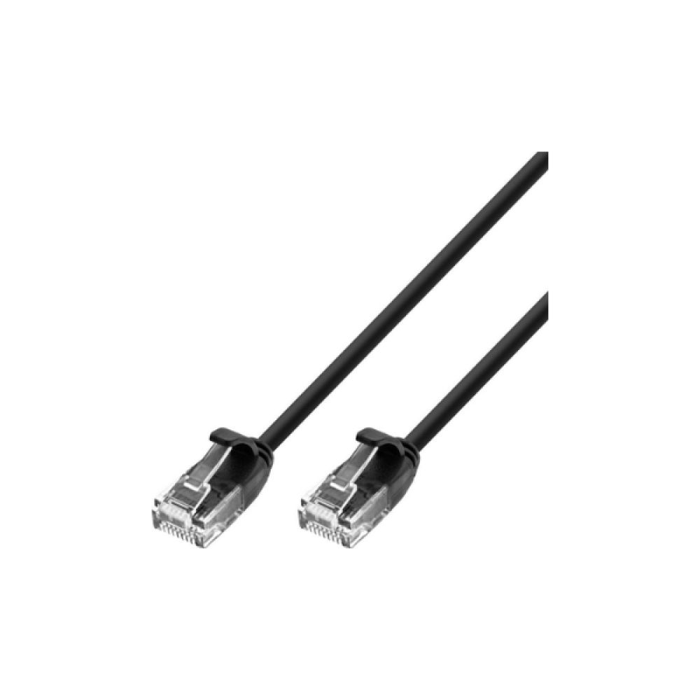 PatchCord UTP Cat6 10m Slim Μαύρο ICOC U6-SLIM-100BK2 Techly