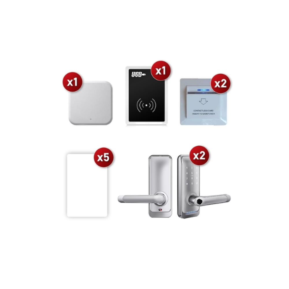 Smart Lock LiliWise H15B-TB Silver Για Airbnb 2 DOORS