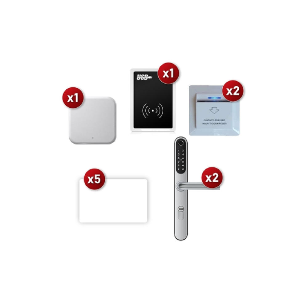 Smart Lock LiliWise S2B-C TB Silver Για Airbnb 2 DOORS