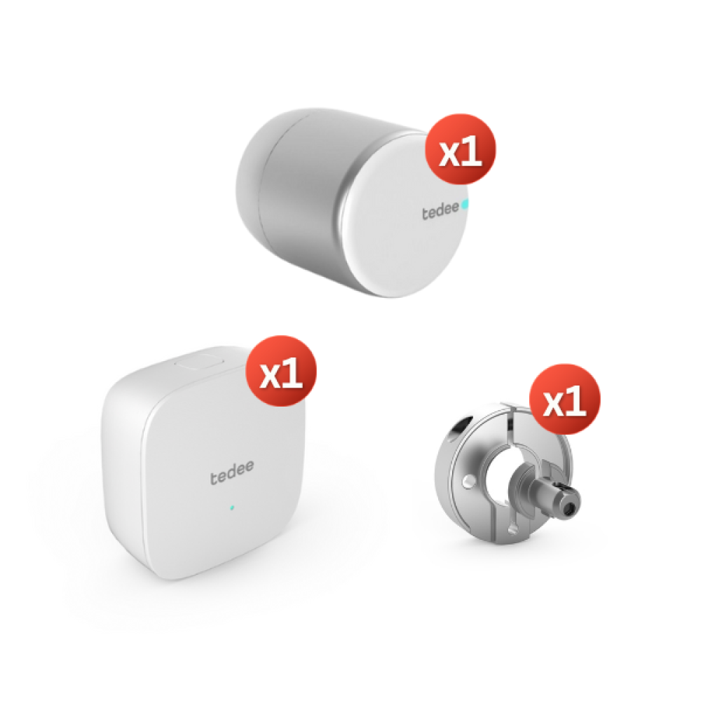 Smart Lock Tedee GO Silver color + Bridge + Euro adapter 1 DOOR