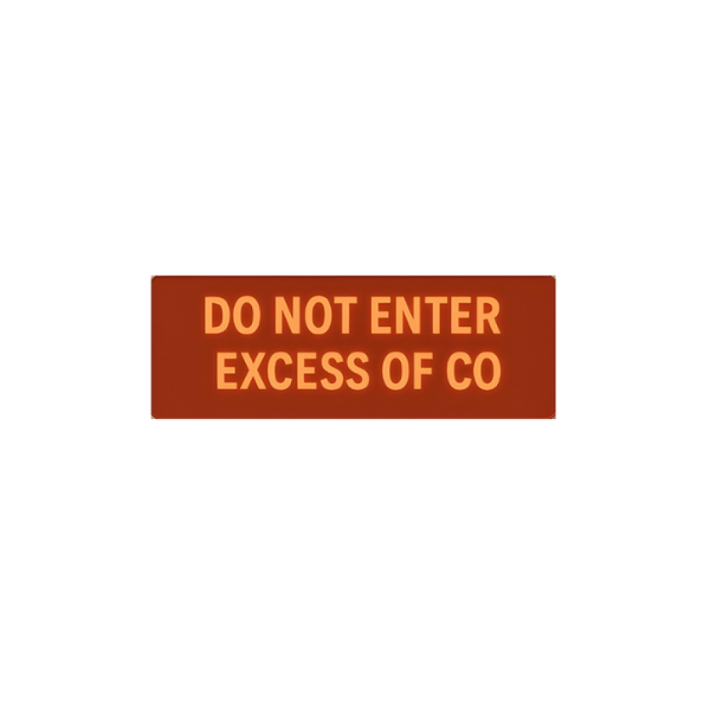 L-DO NOT ENTER -Καρτέλα μηνύματος για την συσκευή DOA FJ/CPD. Μήνυμα: DO NOT ENTER EXCESS OF CO