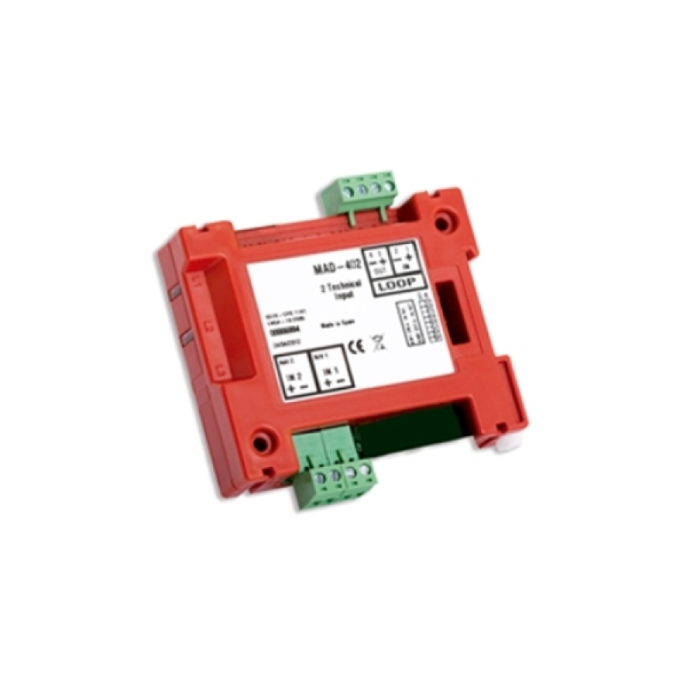 MAD-402-I -Διευθυνσιοδοτούμενο Module Μιας Επιτηρούμενης Εισόδου Με Ενδεικτικό Λειτουργίας Και Ενσωματωμένο Απομονωτή