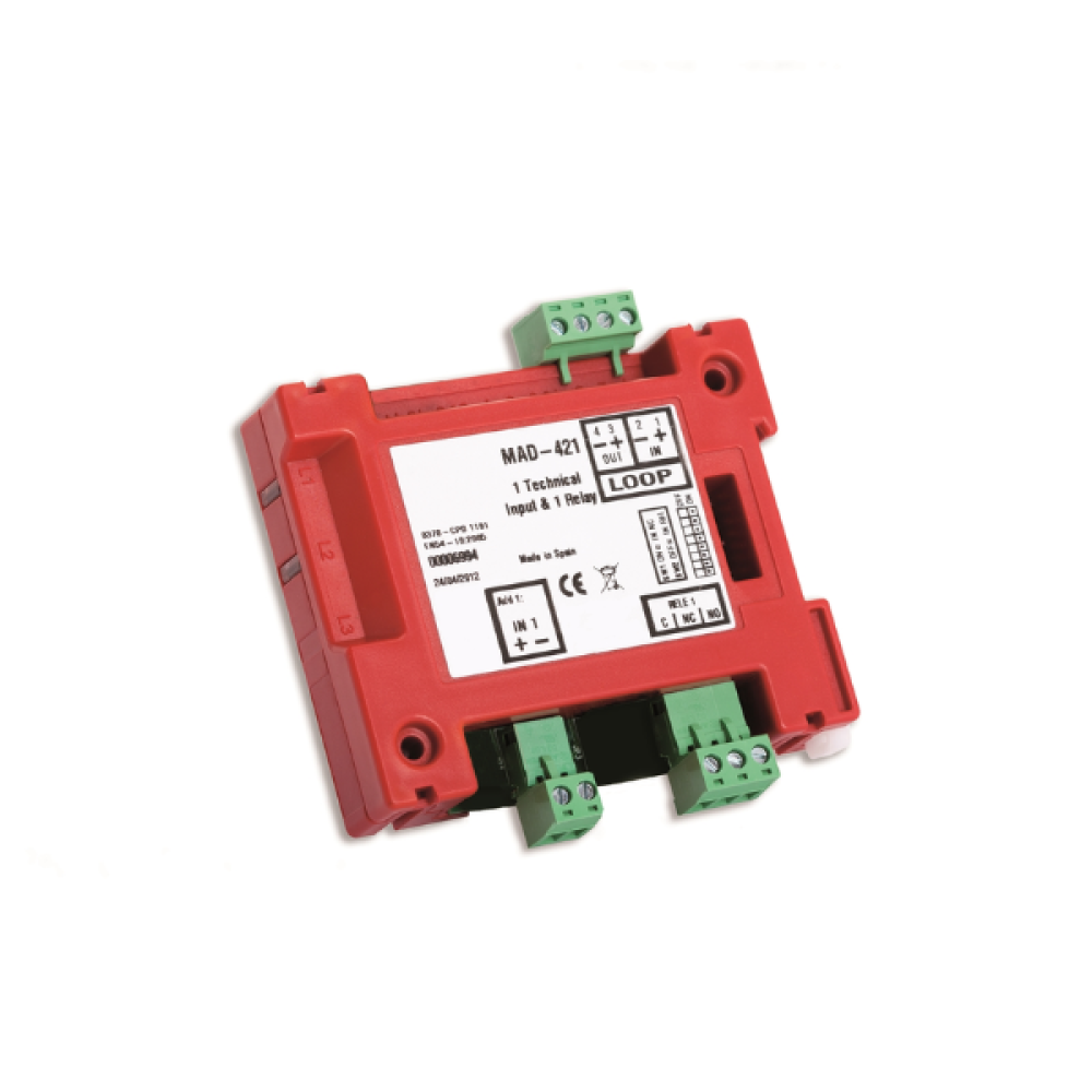 MAD-421 -Διευθυνσιοδοτούμενο Module Παρακολούθησης Και Ελέγχου 1 Εισόδου Με Ενδεικτικό Λειτουργίας Για Έλεγχο Συσκευών Και 1 Έξο