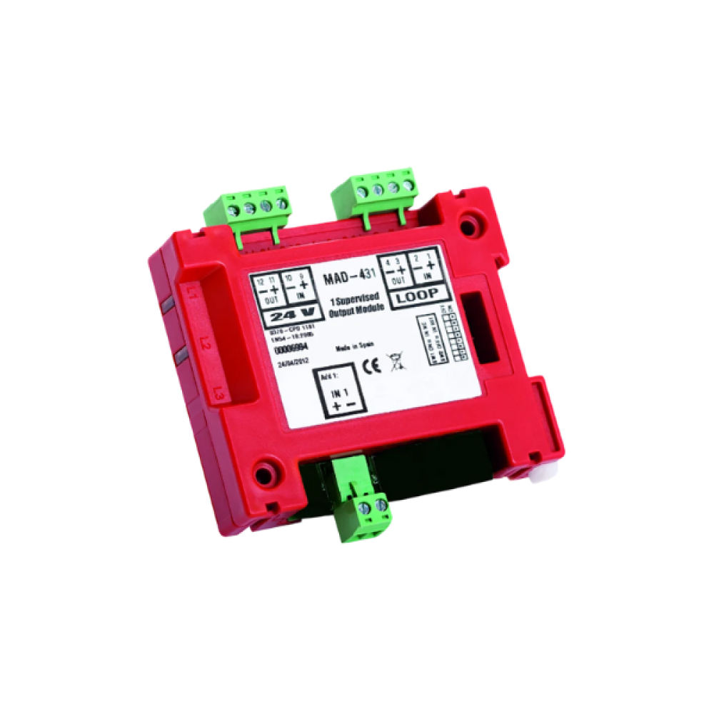 MAD-431-I -Διευθυνσιοδοτούμενο Module Ελέγχου Μιας Επιτηρούμενης Εξόδου 24V Detnov Με Ενσωματωμένο Isolator