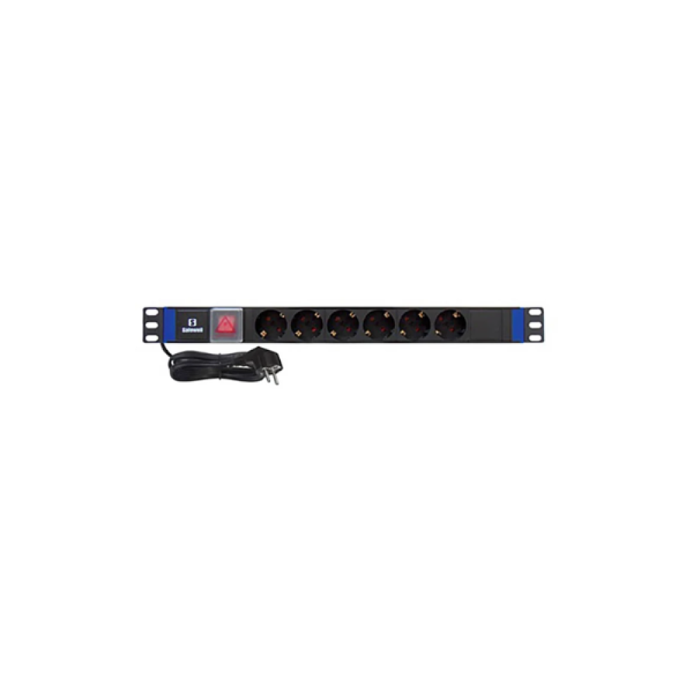 Πολύμπριζο Rack 1U 6 Θέσεων Με Διακόπτη Safewell