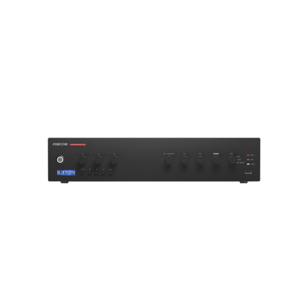 PROX-120Z Ενισχυτής PA 2-Ζωνών 120W με Bluetooth/USB/FM Player για Συστήματα 100V και 4 Ohm Fonestar
