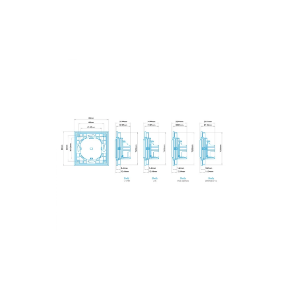 Wall Switch 2-button for Smart Relays White Shelly