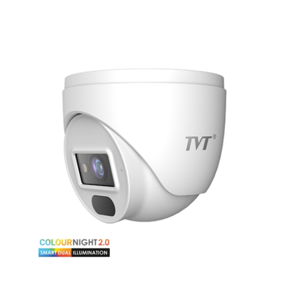 TD-9520S4L-C(D/PE/AW1) 2MP TVT Dual Illumination IPC Turret Metal, WL&IR 10-20m, built-in Mic, 2,8mm lens