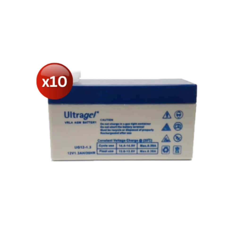 Battery VRLA Lead Acid 12V-1.3Ah UltraGel (10 Items)