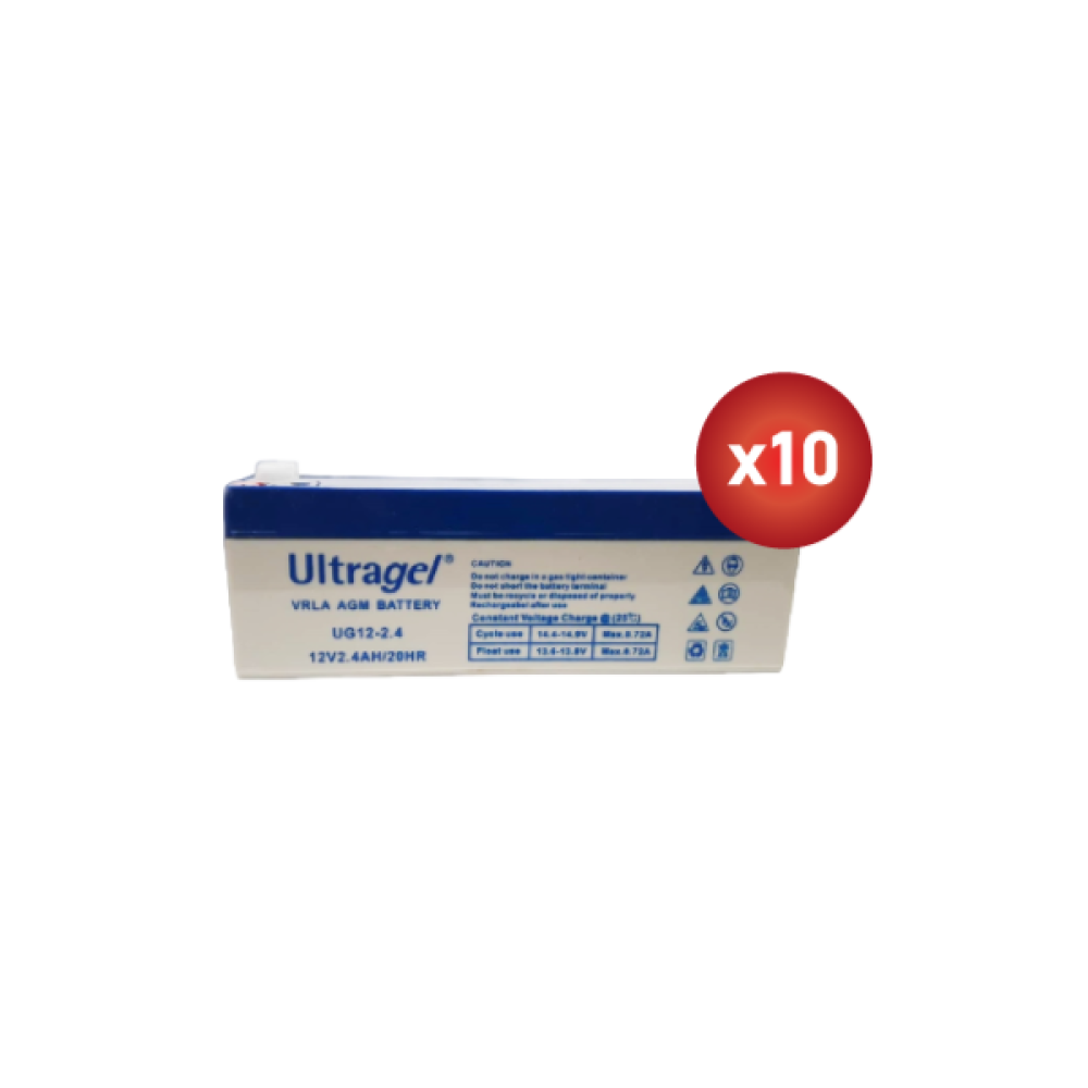Battery VRLA Lead Acid 12V-2.4Ah UltraGel (10 Items)