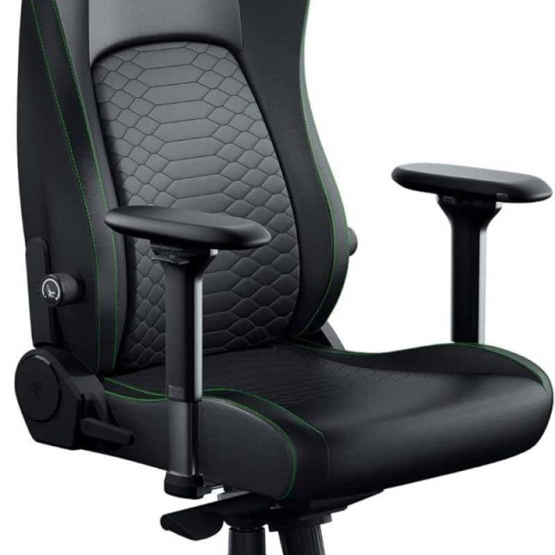 Razer Iskur V2 NewGen Black - Lumbar Support - Leather with CoolTouch - Steel Frame - 136 kg