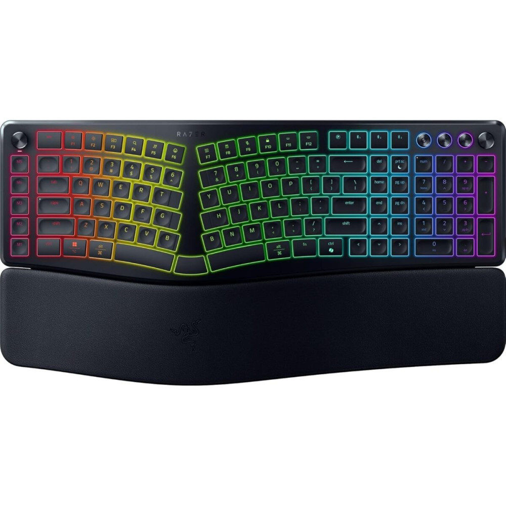 RAZER Pro Type Ergo - Split Keyboard - Low Profile - Wrist Rest - AI Prompt Master - RGB - MACROS