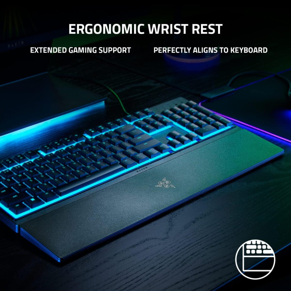 Razer ORNATA V3 X Gaming Keyboard - Low Profile Membrane - Split Resist - RGB - UK Layout