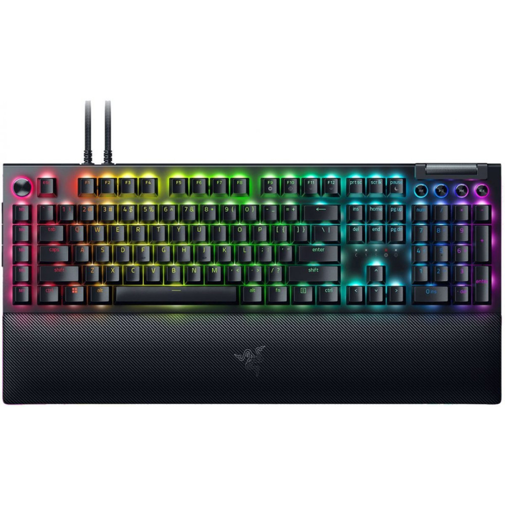 Razer BLACKWIDOW V4 PRO - Gaming Mechanical RGB Keyboard - Green Clicky Switches - Macros - US LAYOU