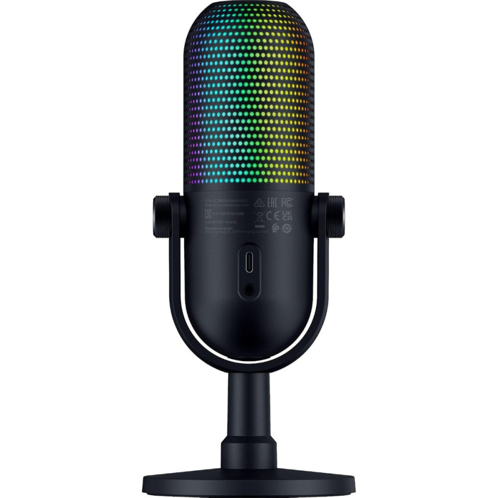 RAZER Seiren V3 Chroma 32 Bit Black - USB RGB Mic - AI Audio Processing - Noise Isolation - Mute