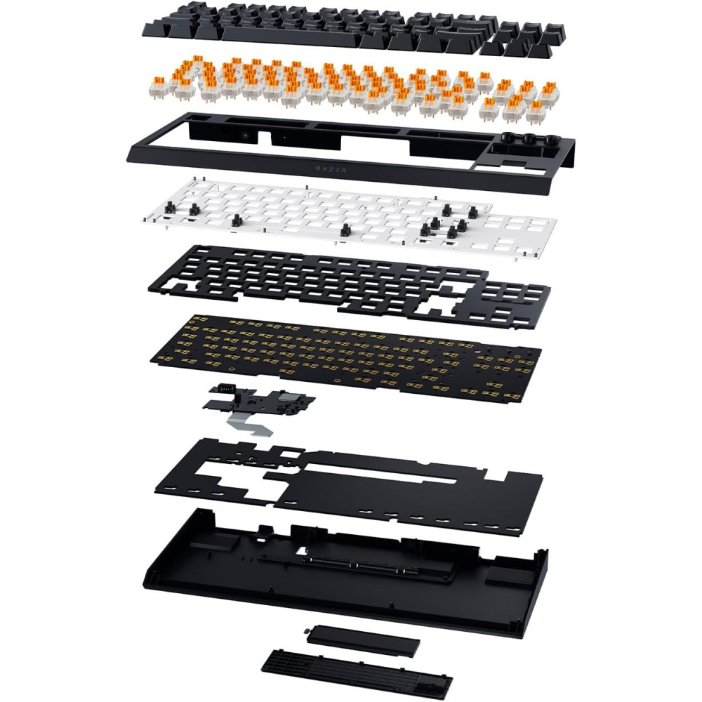 RAZER Blackwidow V4 TKL HYPERSPEED UK Layout - RGB Wireless Hot-Swap Keyboard - Orange Tactile Switc