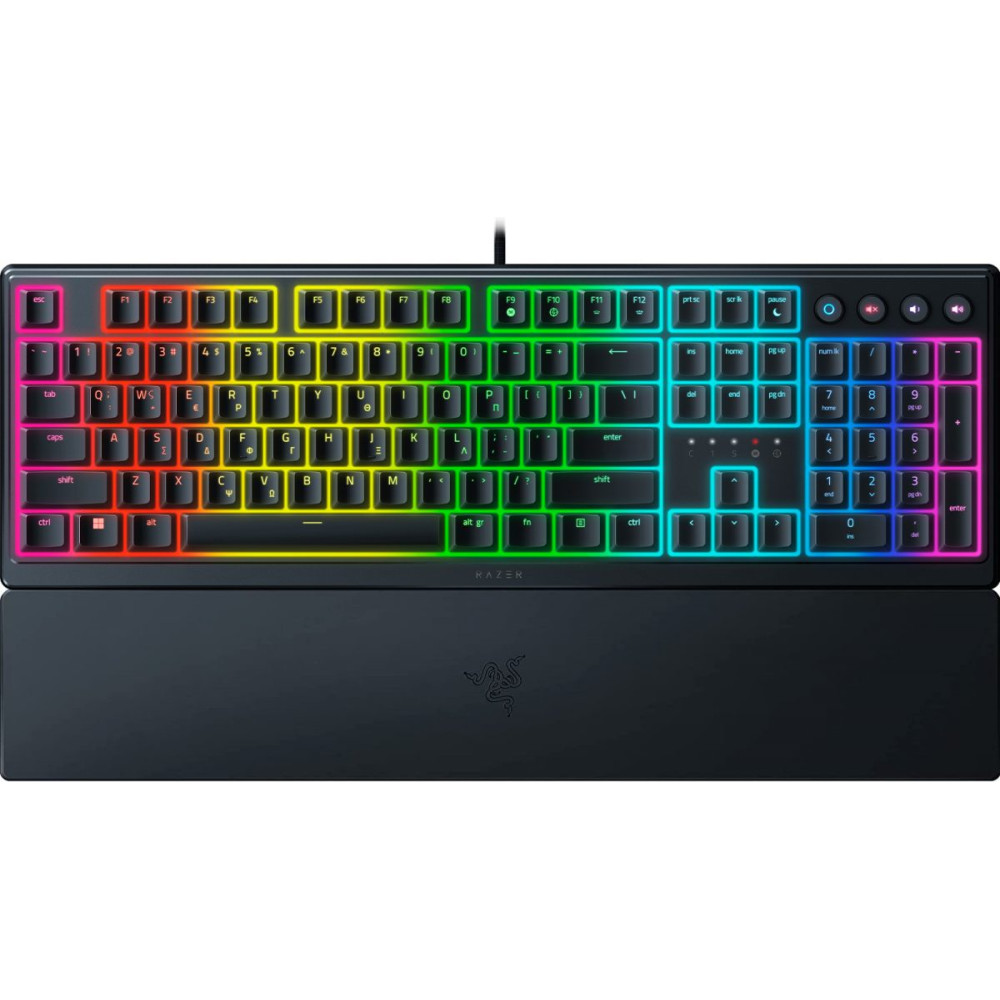 Razer ORNATA V3 Gaming Keyboard - Low Profile Mecha-Membrane Switches - Spill Resist - RGB - GR