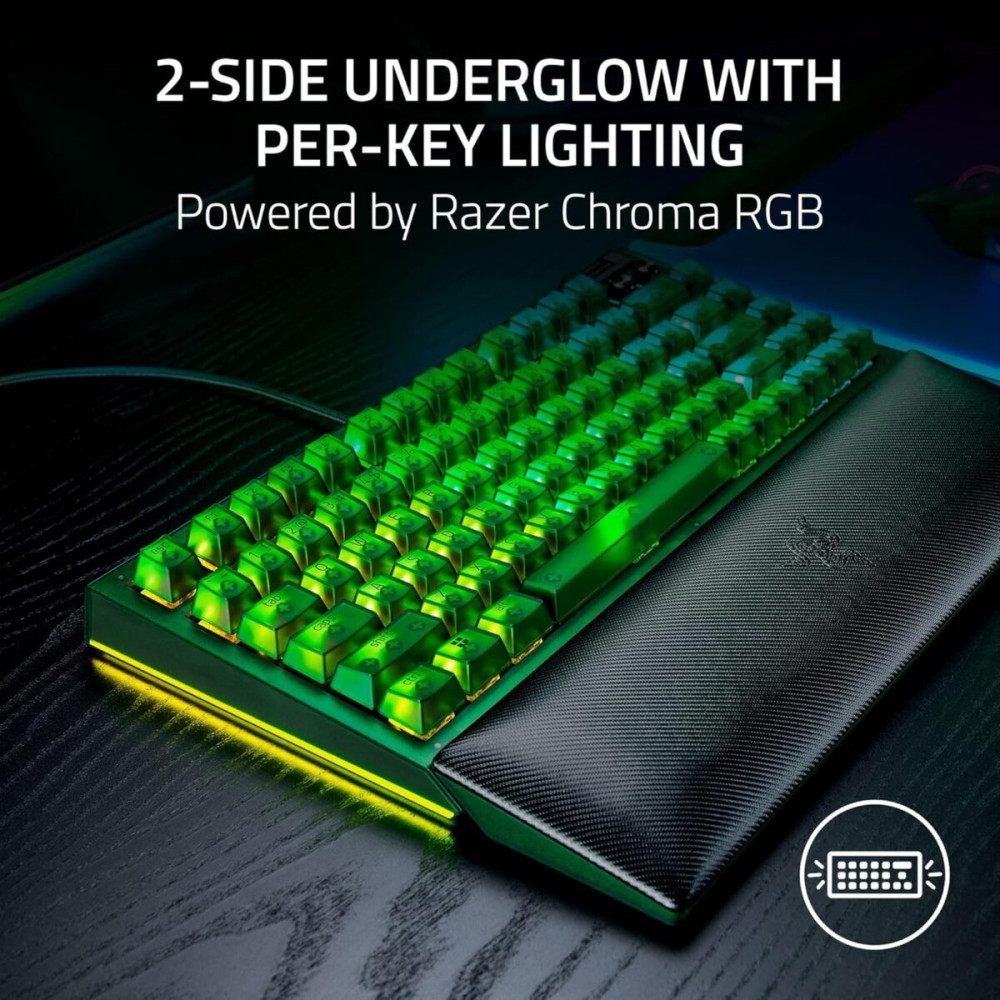 Razer BLACKWIDOW V4 75% Phantom Ed. - Mechanical - RGB - Hot-Swappable - Orange Tactile Switches