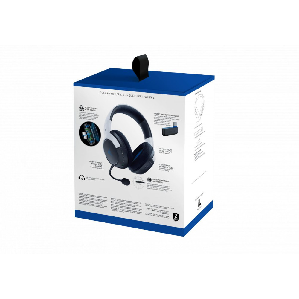 Razer KAIRA HYPERSPEED - Wireless Gaming Headset - Playstation Licensed – WHITE – PS5 / PC / MOBILE