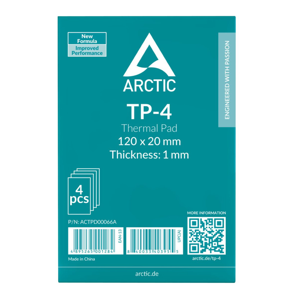ARCTIC TP-4 120x20mm, 1.0mm - 4 Pack Premium Performance Thermal Pad
