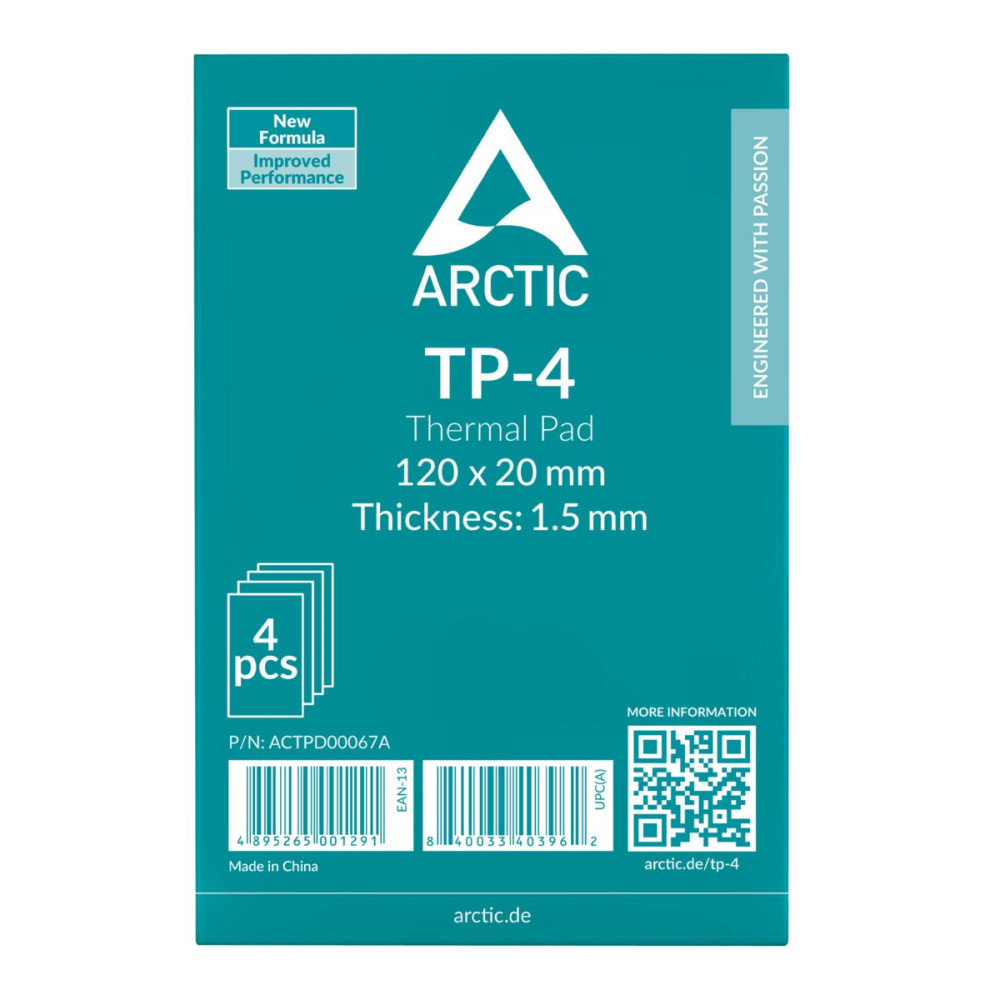 ARCTIC TP-4 120x20mm, 1.5mm - 4 Pack Premium Performance Thermal Pad