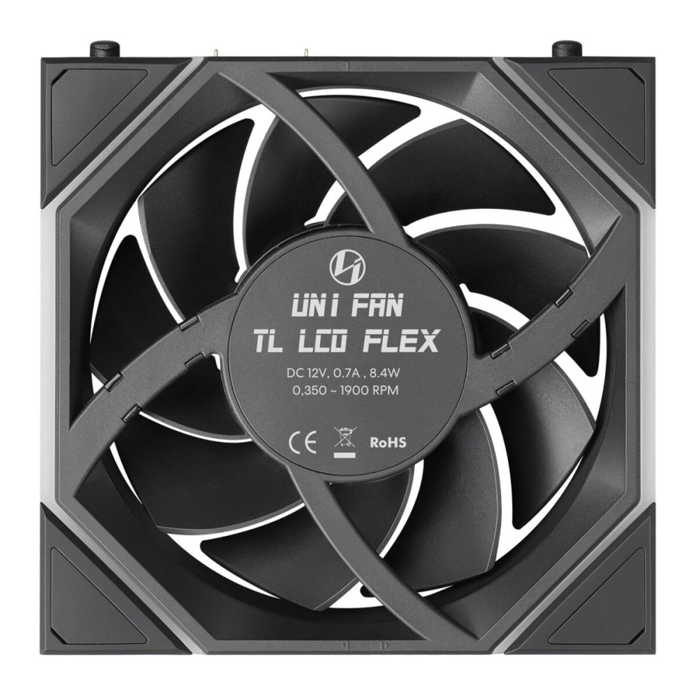 LIAN LI UNI FAN TL LCD FLEX Reversal Black Wireless 120 (1pc) Case Fan - No Controller Included