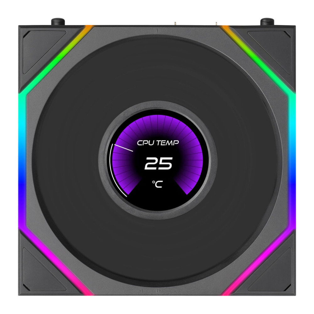 LIAN LI UNI FAN TL LCD FLEX Reversal Black Wireless 120  3PCS WithOUT controller Case Fan
