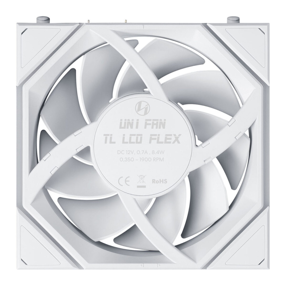 LIAN LI UNI FAN TL LCD FLEX Reversal White Wireless 120  3PCS WithOUT controller Case Fan