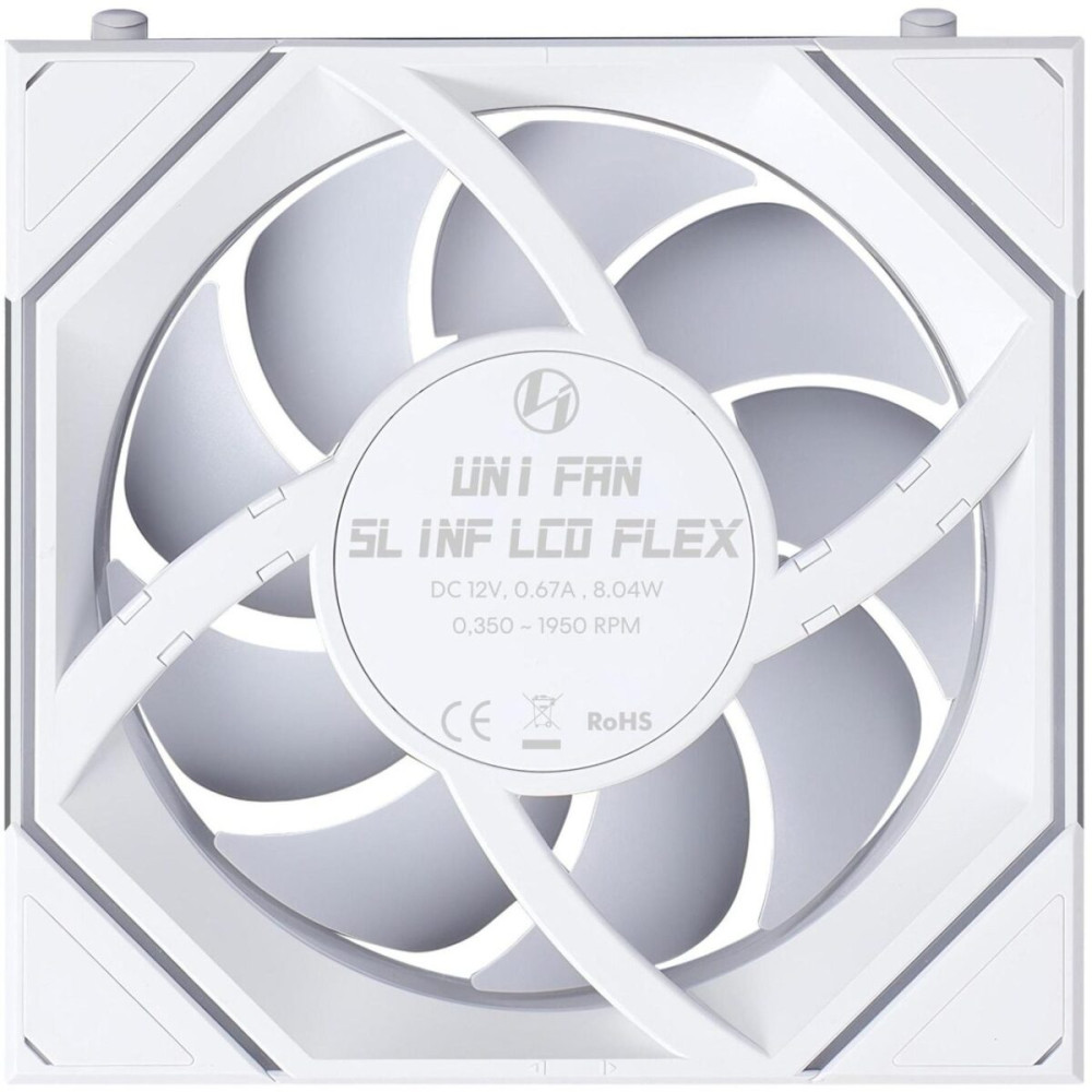 LIAN LI UNI FAN SL INF LCD FLEX - White - Wireless 120 (1pc) Case Fan - No Controller Included