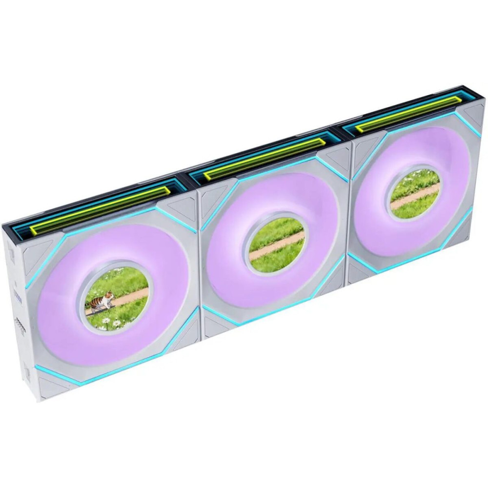 LIAN LI UNI FAN SL INF LCD FLEX - White - Wireless 120 3PCS WithOUT controller Case Fan