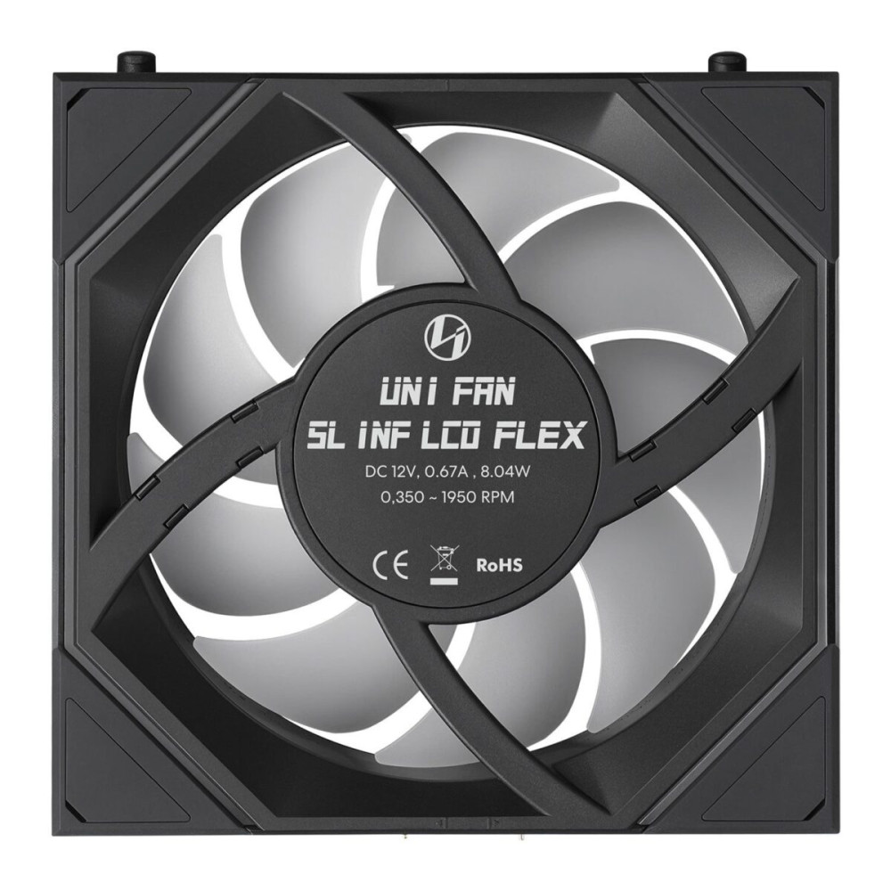 LIAN LI UNI FAN SL INF LCD FLEX Reverse - Black - Wireless 120 (1pc) Case Fan - No Controller Includ