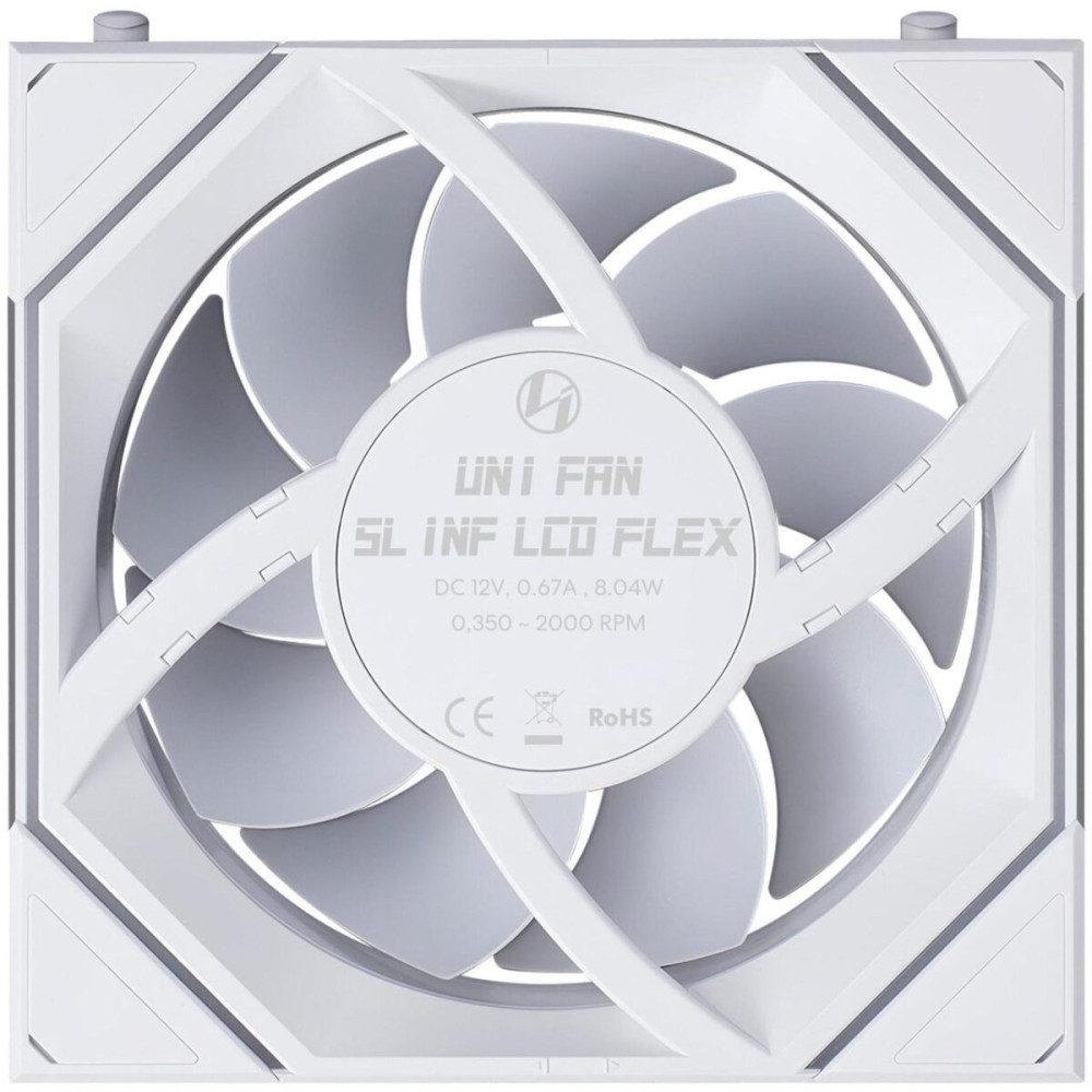 LIAN LI UNI FAN SL INF LCD FLEX Reverse - White - Wireless 120 (1pc) Case Fan - No Controller Includ