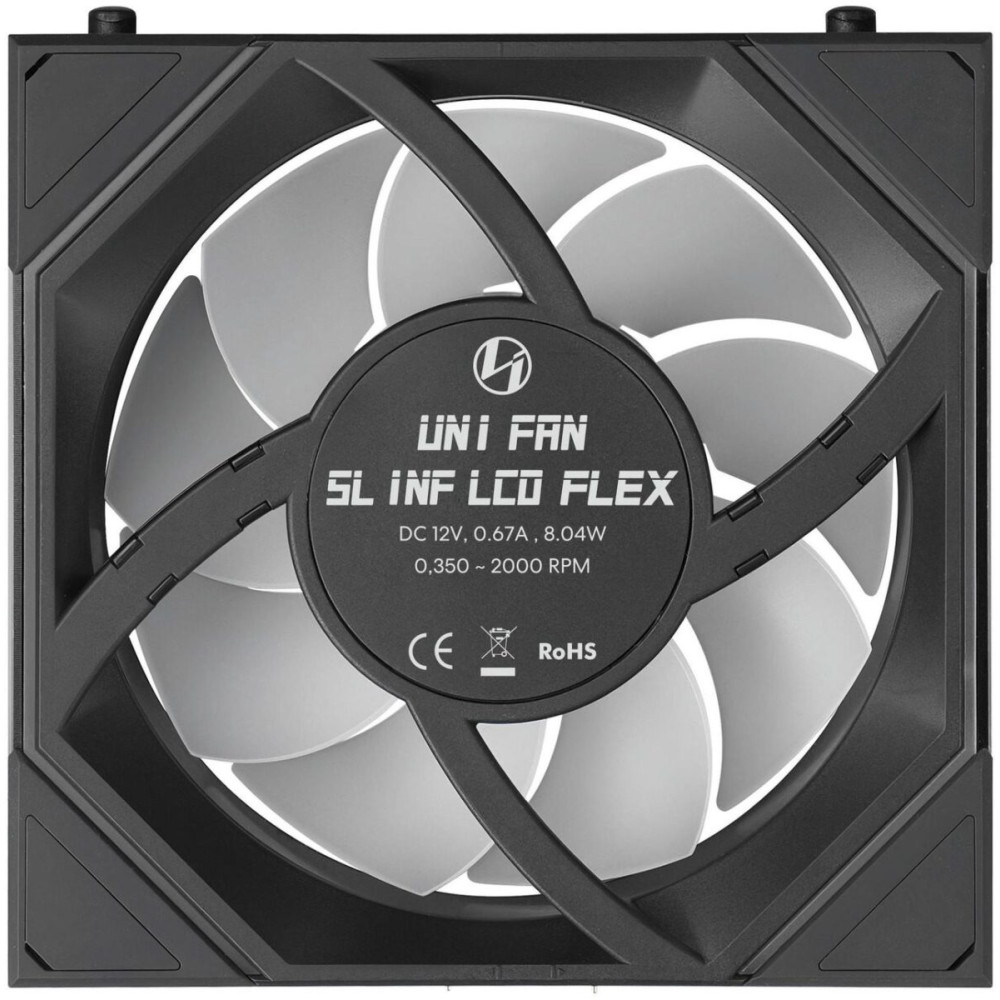 LIAN LI UNI FAN SL INF LCD FLEX Reverse - Black - Wireless 120 3PCS WithOUT controller Case Fan