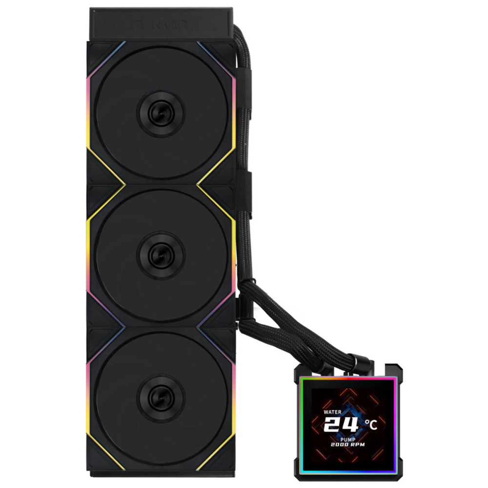 Lian Li HydroShift II LCD-S 360 RGB TL FLEX  fan Black - AIO CPU Liquid Cooler with TL RGB Fans