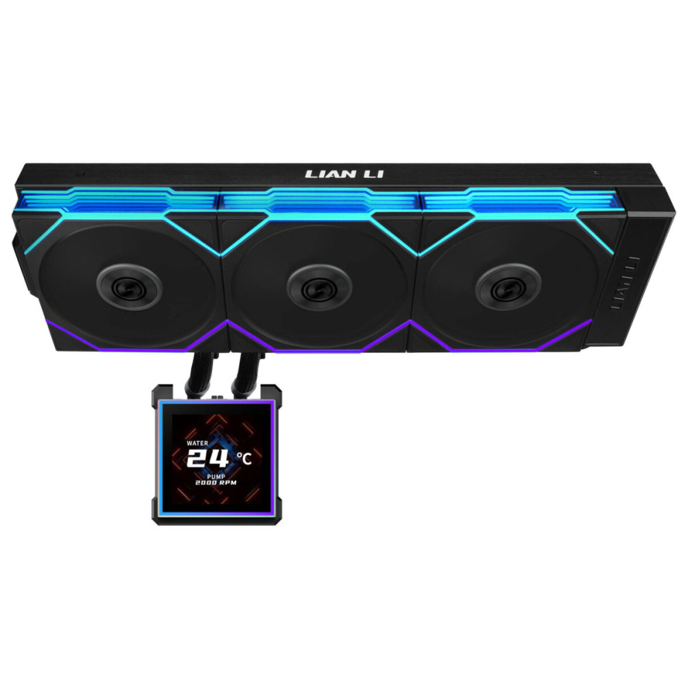 Lian Li HydroShift II LCD-S 360 RGB TL FLEX  fan Black - AIO CPU Liquid Cooler with TL RGB Fans