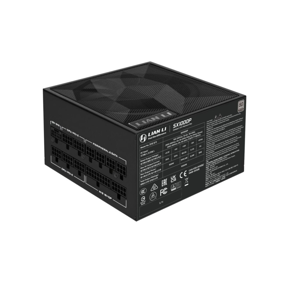 Lian Li SX 1000P Black - PLATINUM 1000W - ATX 3.1 - 12V-2x6 - Japanese Capacitor - 10 Years Warranty