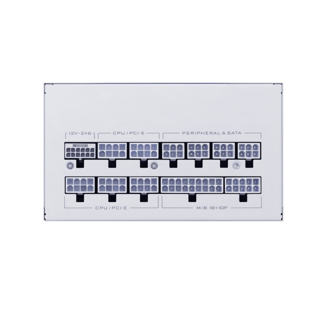 Lian Li SX 1000P White - PLATINUM 1000W - ATX 3.1 - 12V-2x6 - Japanese Capacitor - 10 Years Warranty