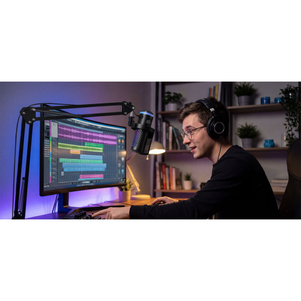 BOYA CastMic G40B - Dual-Diaphragm USB Microphone & Arm 24bit 192kHz Plug&Play