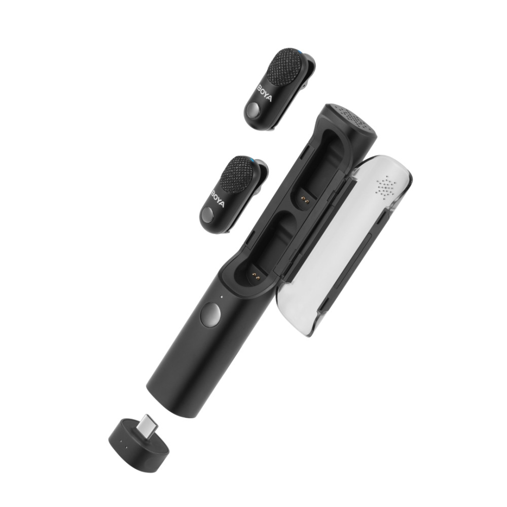 BOYA Magic - Type-C & 3,5mm, Camera Receiver Wireless Microphone 2 TX + 2 RX + charing Case