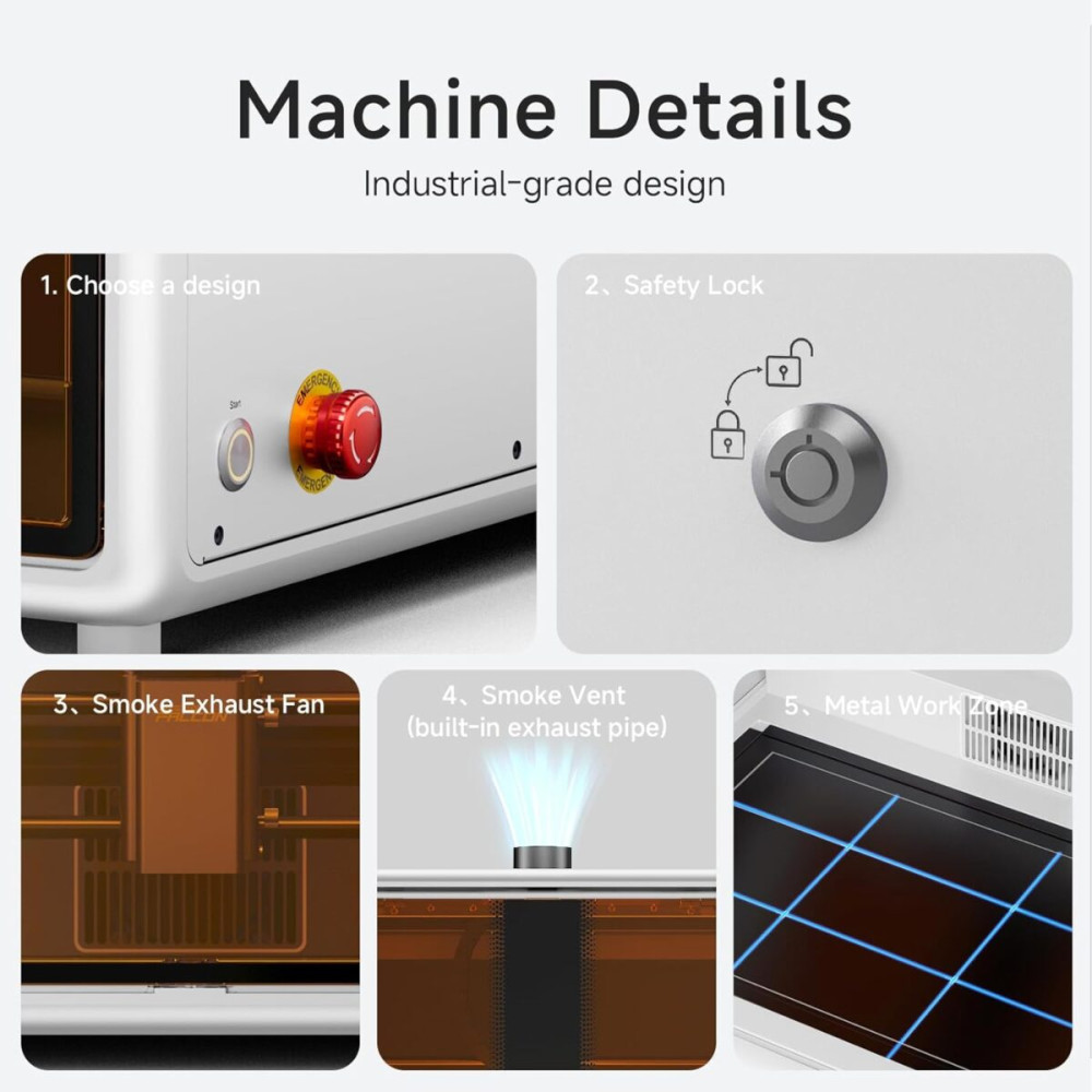 Creality Falcon A1 White - 10W Laser Engraver 305x381 Acrylic 9,6mm Wood 6mm CoreXY 600mms