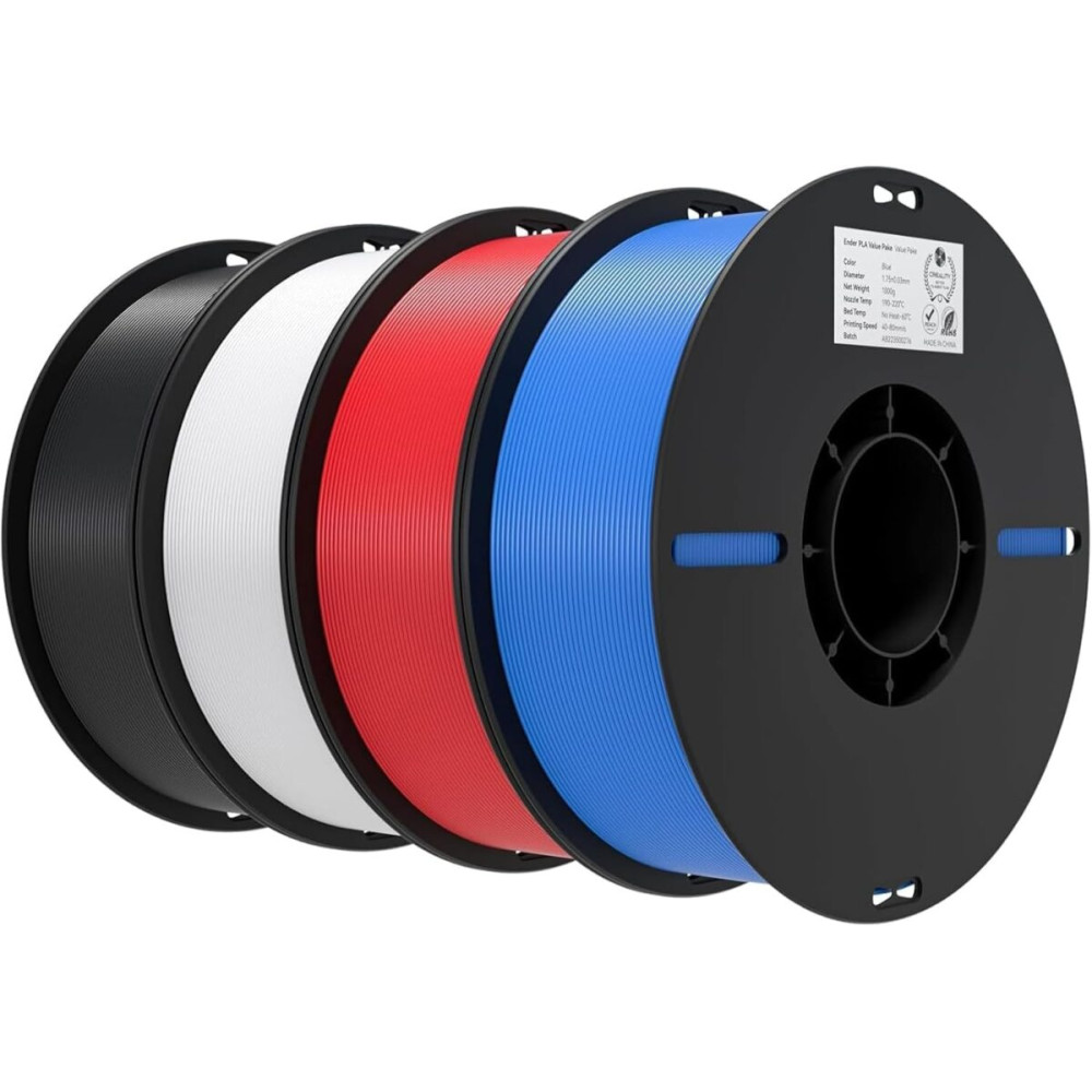 Creality EN-PLA Value Pack 4kg -  Black & White & Red & Bule - Ender Filament 4kg 1.75 (3301010474)