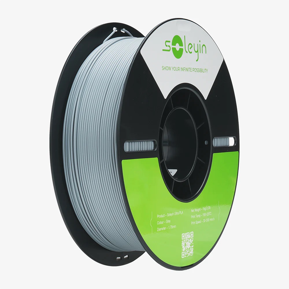 Creality Soleyin Ultra PLA Gray (Grey) 3D Printer Filament  1 kg Spool,1.75 mm