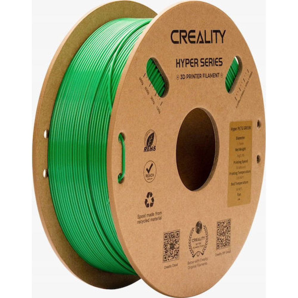 Creality Hyper-PETG Green 3D Printer Filament, fast print, chemical sunlight resist. 1kg 1.76