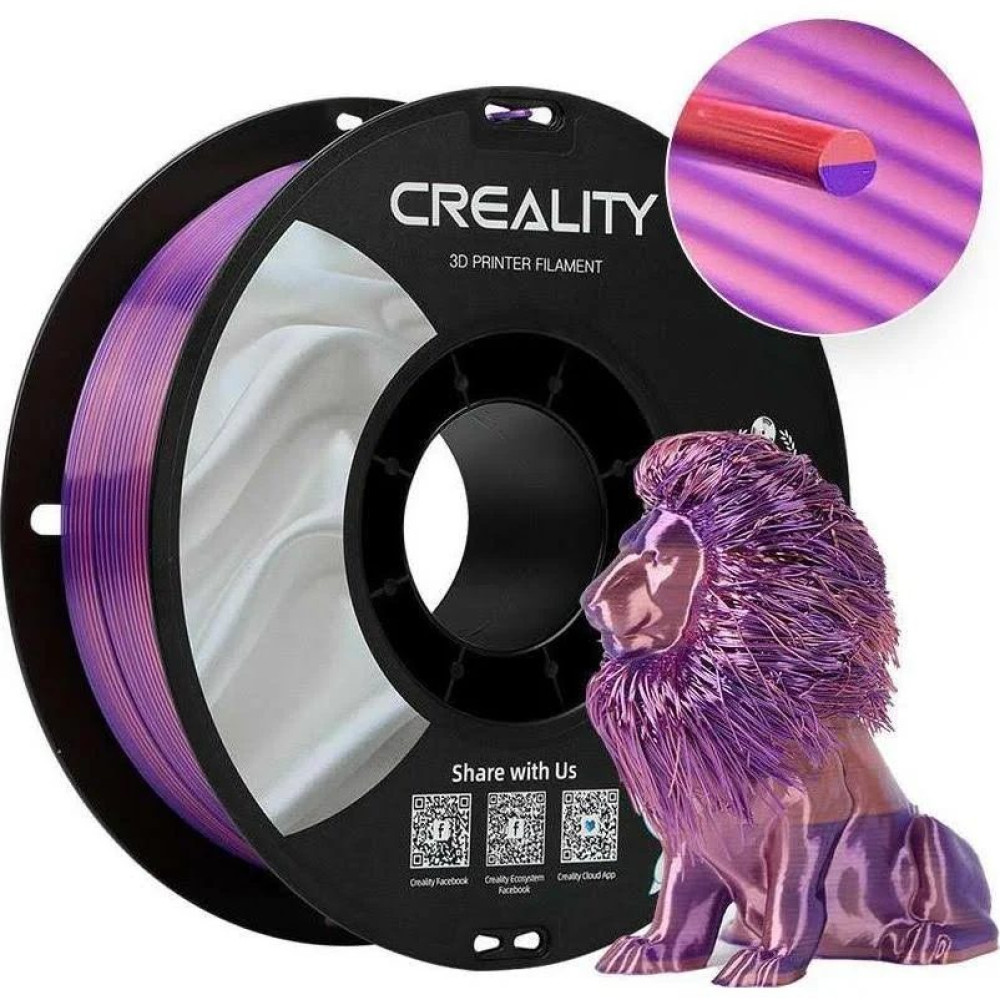 CREALITY CR-PLA Silk Purple, 3D Printer Filament Glossy, 1 kg Spool,1.75 mm