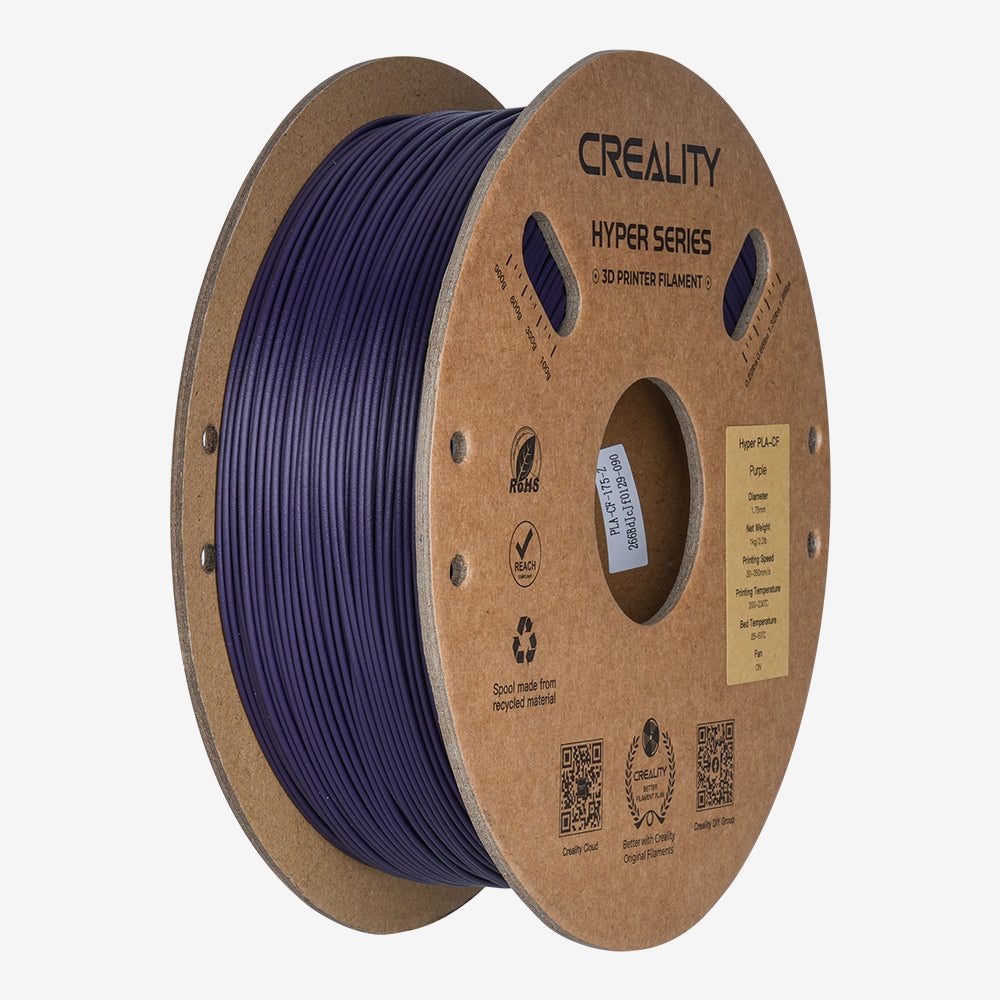 Creality Hyper PLA-CF Purple Carbon Fiber 3D Printer Filament, High Strength, 1 kg Spool1.75